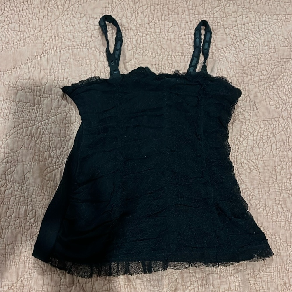 Black mesh tank top